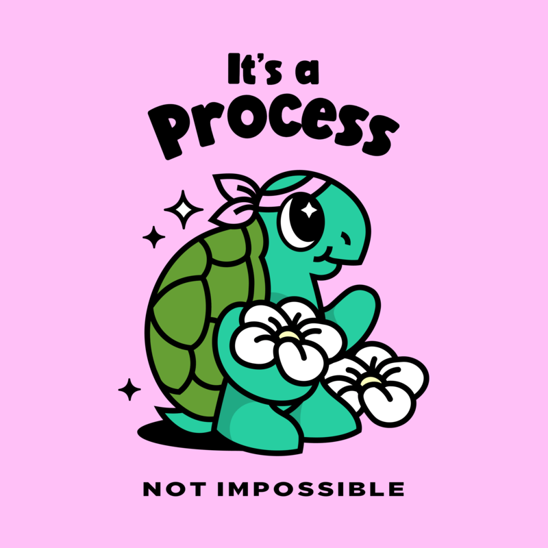 T Shirt Design Template With An Illustrated Turtle And A Quote For Mental Health Day