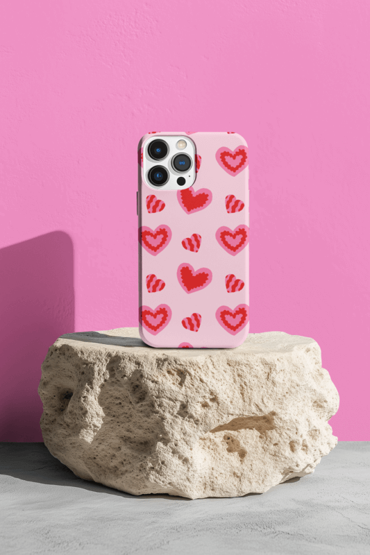 Ai Generated Mockup Featuring A Phone Case Placed Over A Rock