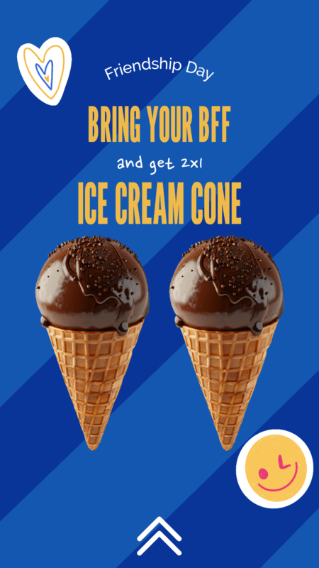 AI Instagram Story Template For A 2x1 Ice Cream Promo For Friendship Day