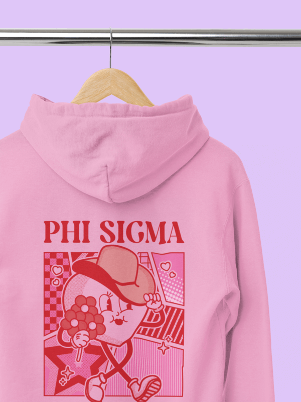 Back View Mockup Featuring A Comfort Colors Hoodie With Valentine's Day Colors