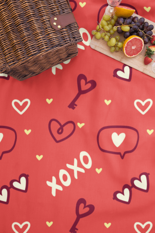 Blanket Mockup Featuring A Picnic Setup