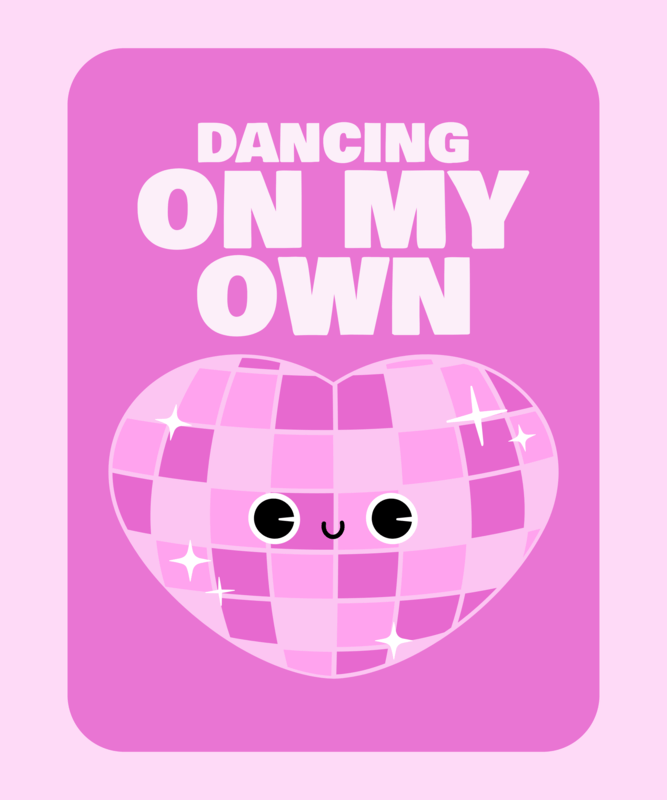 Cute T Shirt Design Generator Featuring A Powerful Quote And A Heart Shaped Disco Ball