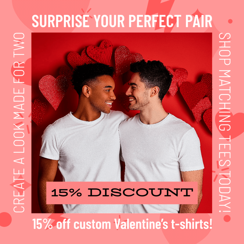 Instagram Post Creator Featuring A Valentine's Day Promo For A Fashion Store