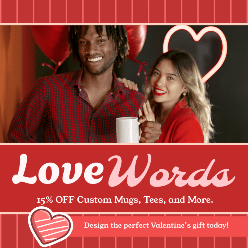 Instagram Post Generator Featuring A Valentine's Day Promo For A Gift Shop
