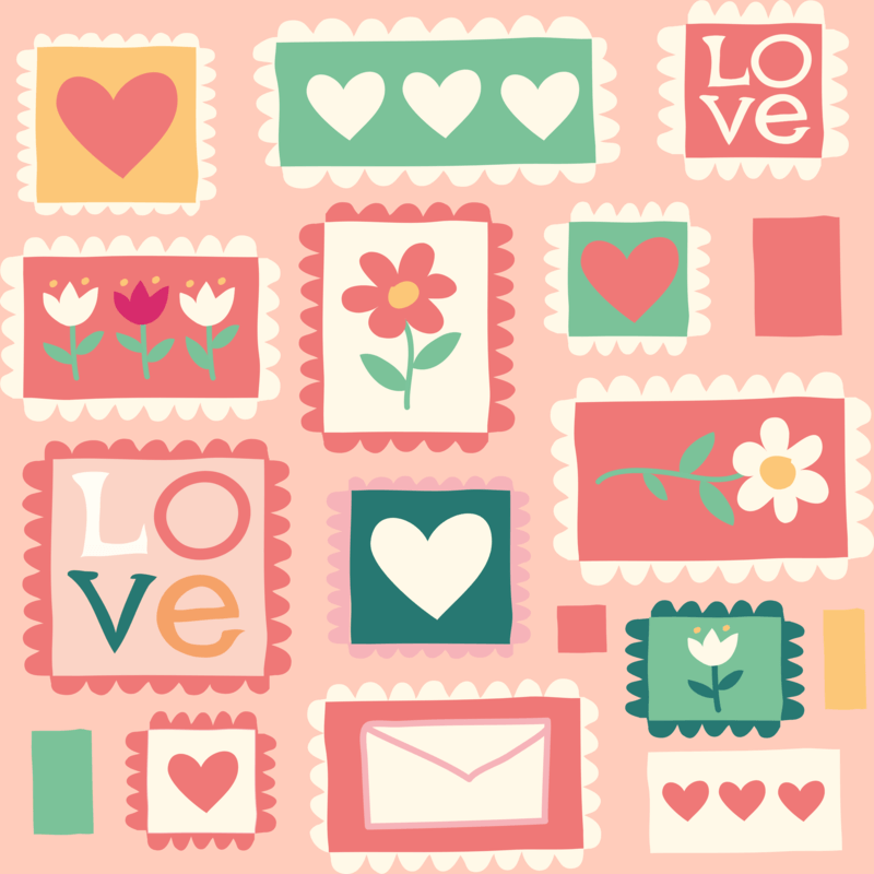 Print Pattern Creator Featuring Valentine's Day Themed Illustrations For Wrapping Paper