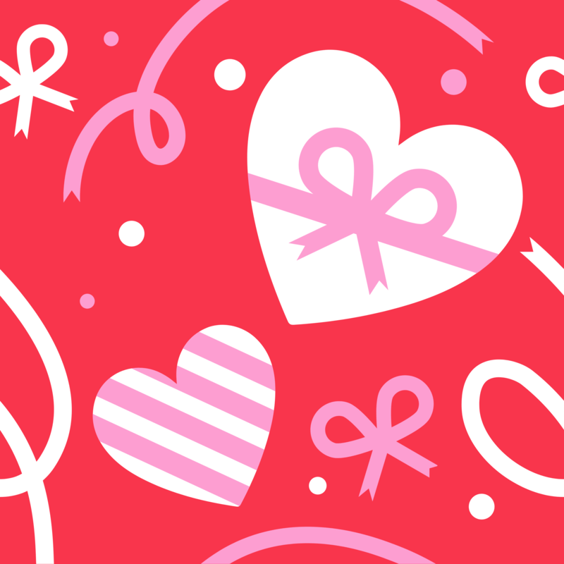 Print Pattern Design Creator For Valentine's Day With Heart Shaped Gifts