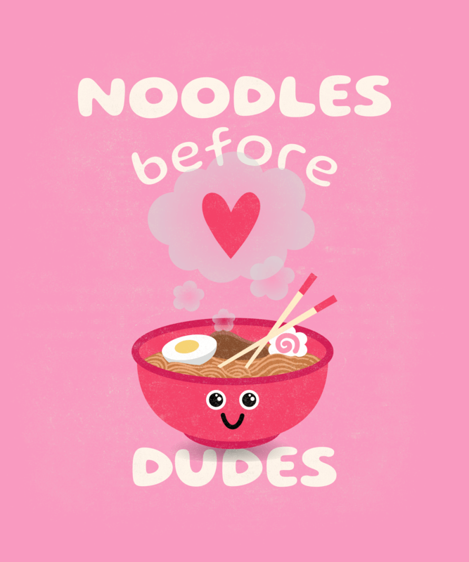 T Shirt Design Generator With A Smiling Noodles Bowl And A Quote For Single Ladies