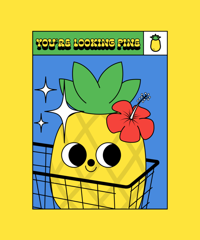 Tote Bag Design Template With A Cute Pineapple Graphic