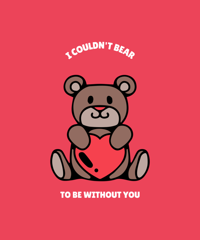 Valentine's Day T Shirt Design Template With Funny And Sweet Illustrations