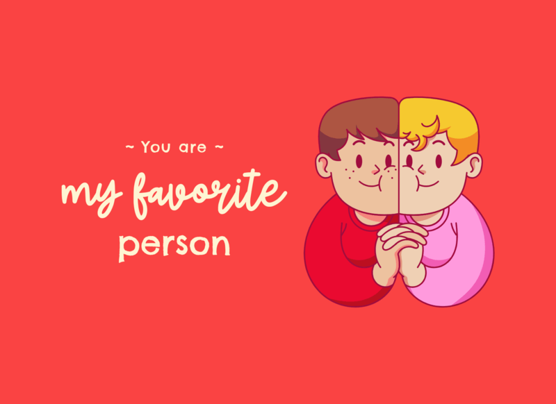 Valentine's Themed Greeting Card Template With A Favorite Person Quote