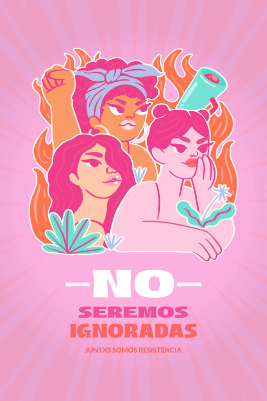 Online Poster Featuring Illustrated Feminists For Women's Day