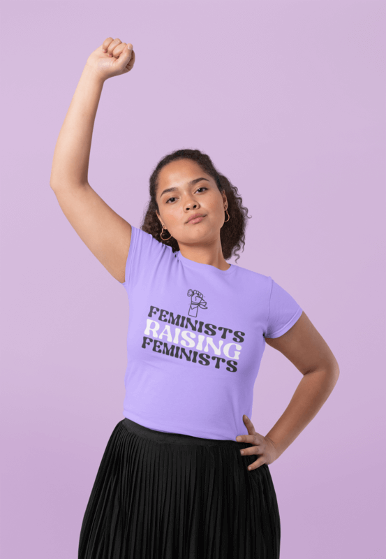 T Shirt Mockup Of A Young Woman Striking A Strong Pose