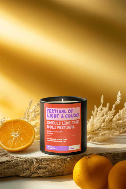 Amber Glass Candle Mockup Featuring An Ai Created Tropical Setting