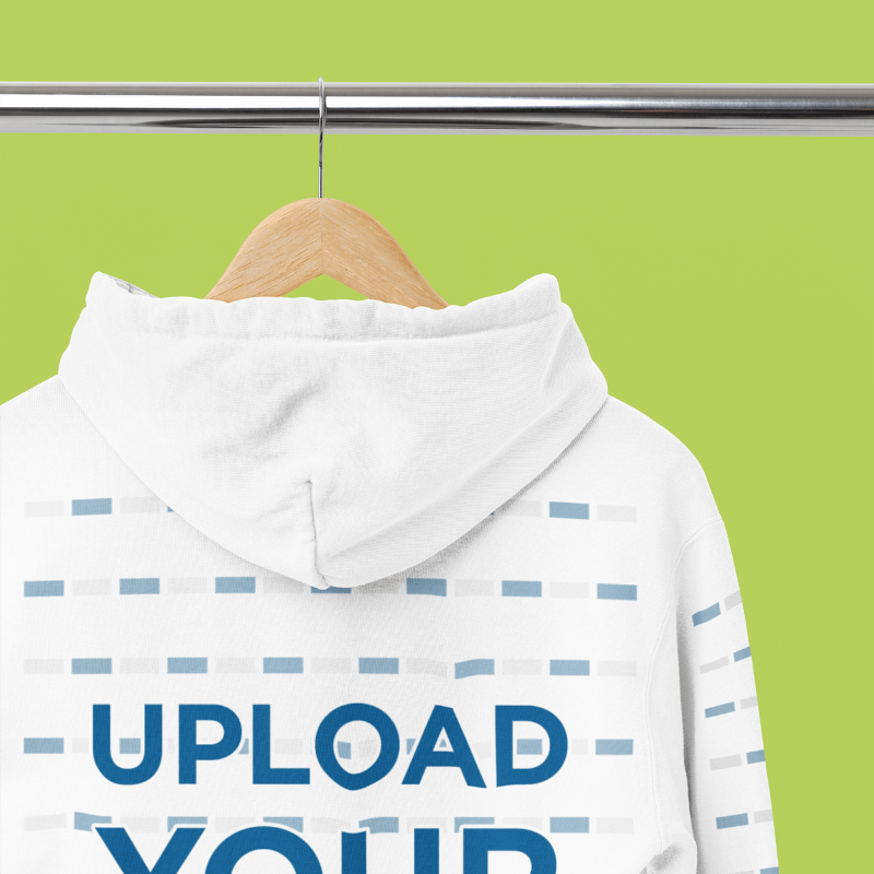 Back View Mockup Featuring A Comfort Colors Hoodie With Customizable Sleeves