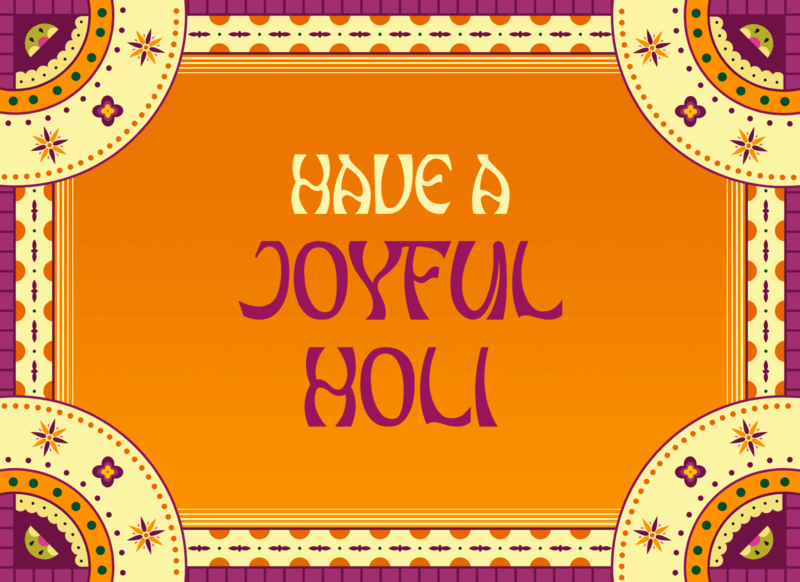 Colorful Greeting Card Design Maker With A Holi Theme