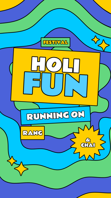 Colorful Instagram Story Maker For A Holi Festival With Live Music