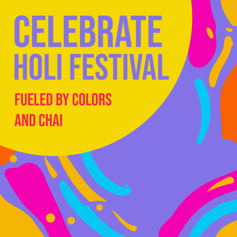 Instagram Post Template For A Virtual Holi Festival Featuring A Colorful Background