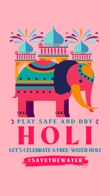 Instagram Story Design Generator Featuring A Holi Fest Theme A Colorful Illustrations