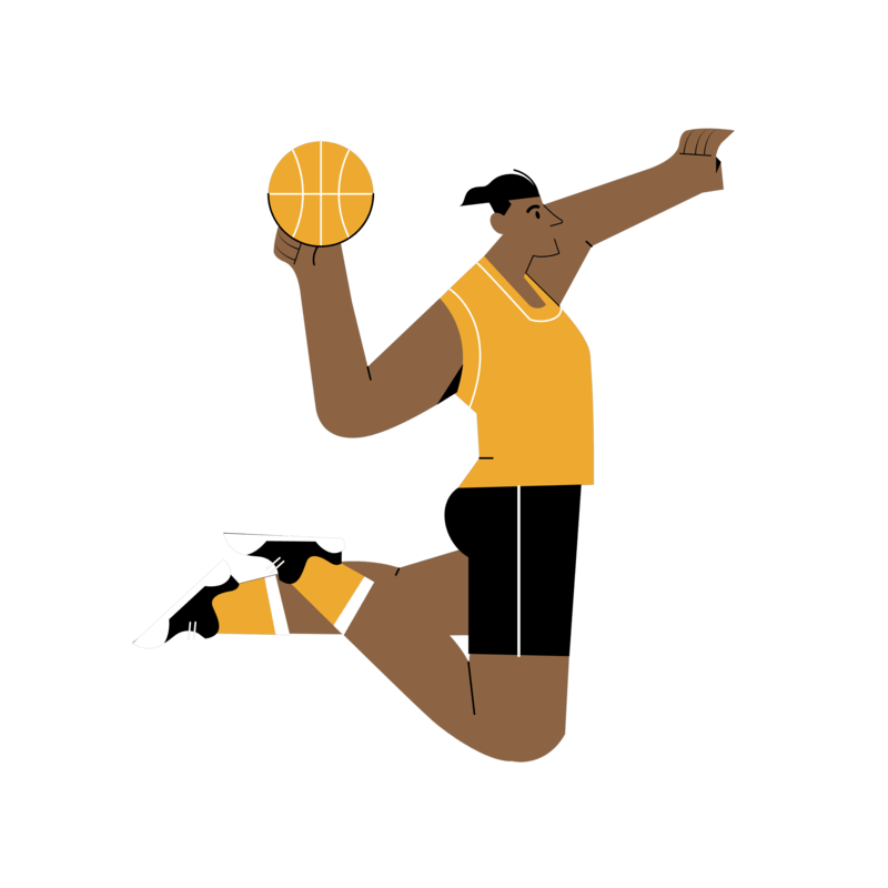 Man Playing Basketball Illustration