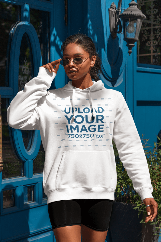 Mockup Of A Woman With An Athleisure Style Wearing A Hoodie