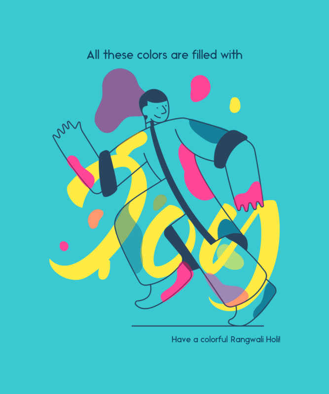 T Shirt Design Creator With A Joyful Quote And Colorful Graphics For Holi Festival