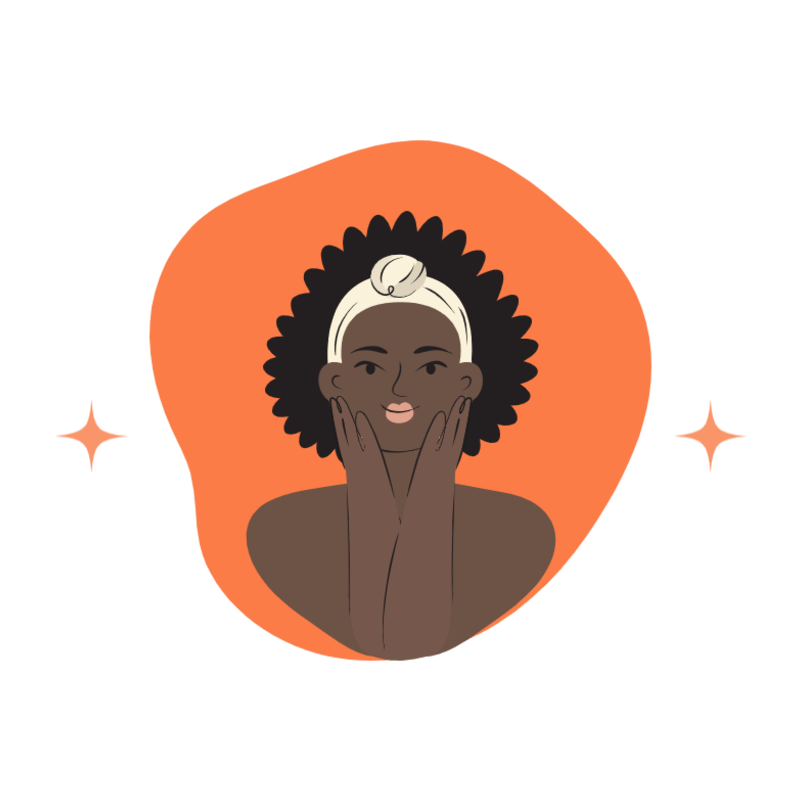 Woman Applying A Skincare Routine Illustration