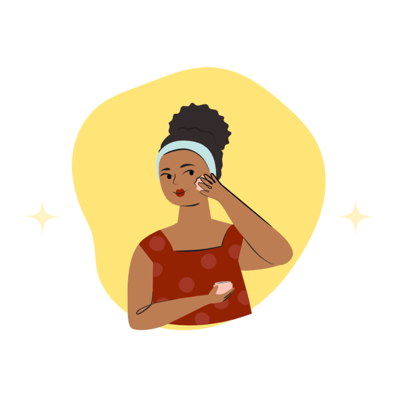 Woman Doing Skincare Illustration