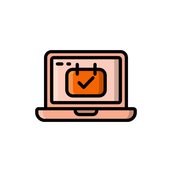 Orange Laptop Icon