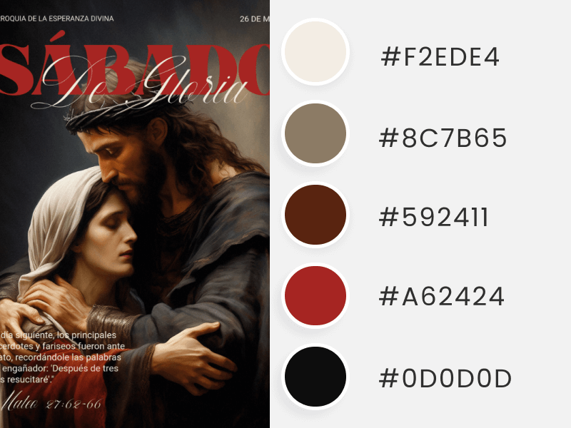 Easter Colors Instagram Post Creator For Easter Featuring An Illustration Of Jesus And The Virgin Mary