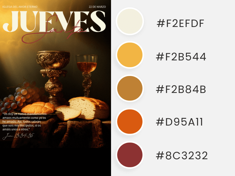 Easter Colors Instagram Post Generator With Illustrated Food And A Biblical Quote For Easter