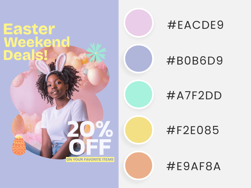 Easter Colors Instagram Post Maker To Promote Easter Holiday Deals