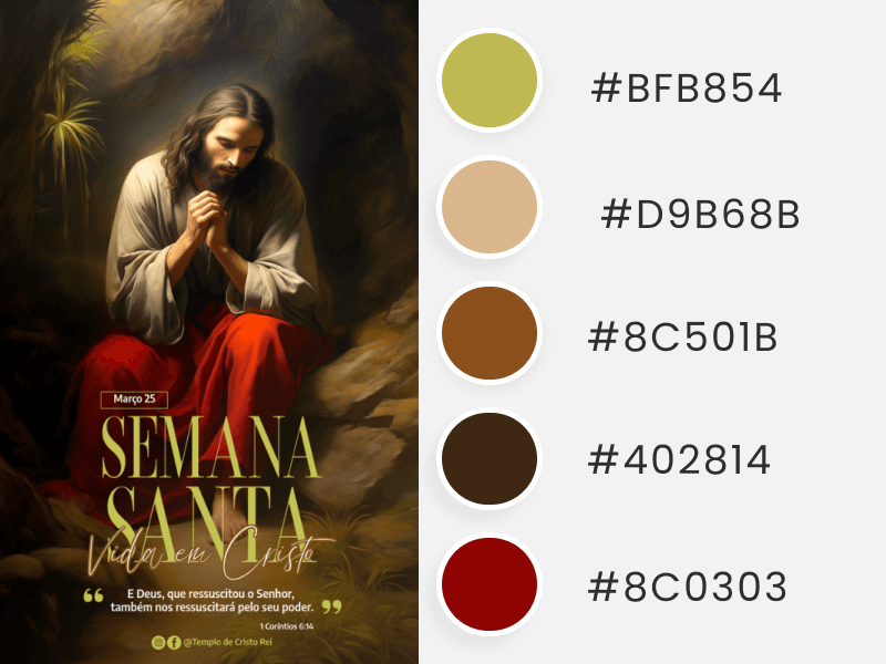 Easter Colors Instagram Post Template For Holy Week Featuring An AI Created Illustration Of Jesus