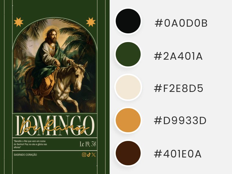 Easter Colors Stagram Post Generator Featuring A Palm Sunday Theme For Holy Week