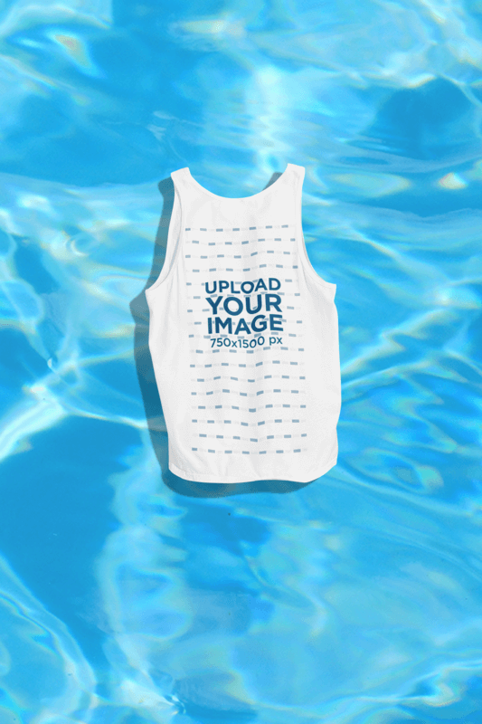 Back View Mockup Of A Bella Canvas 3480 Tank Top Floating Over A Surface