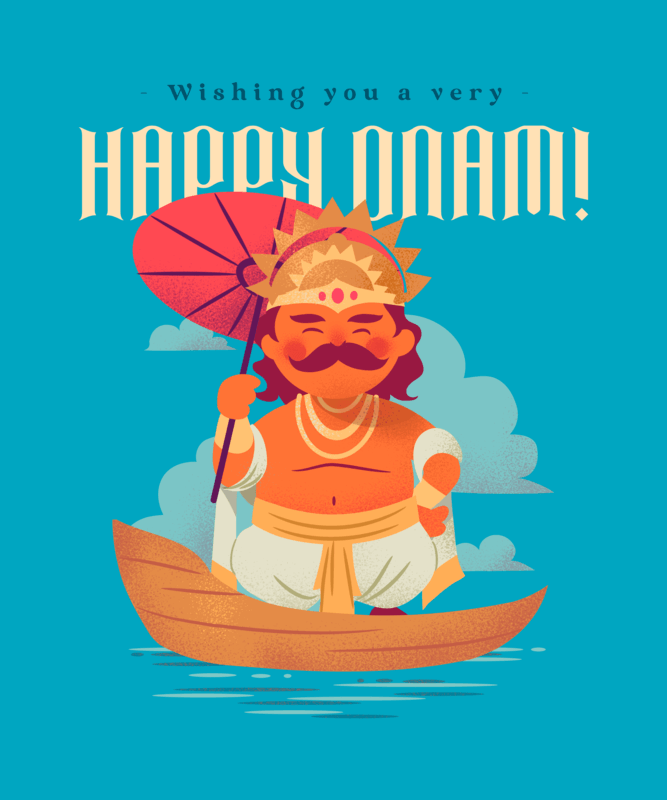 Holiday T Shirt Design Creator Featuring A Happy Onam Quote