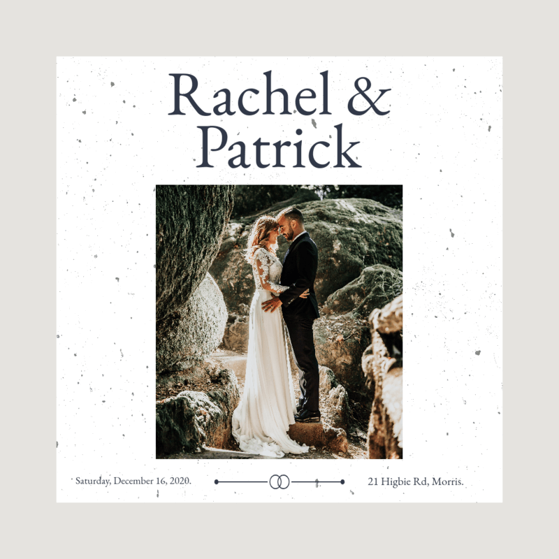 IG Post Template Featuring A Small Wedding Invitation With A Picture