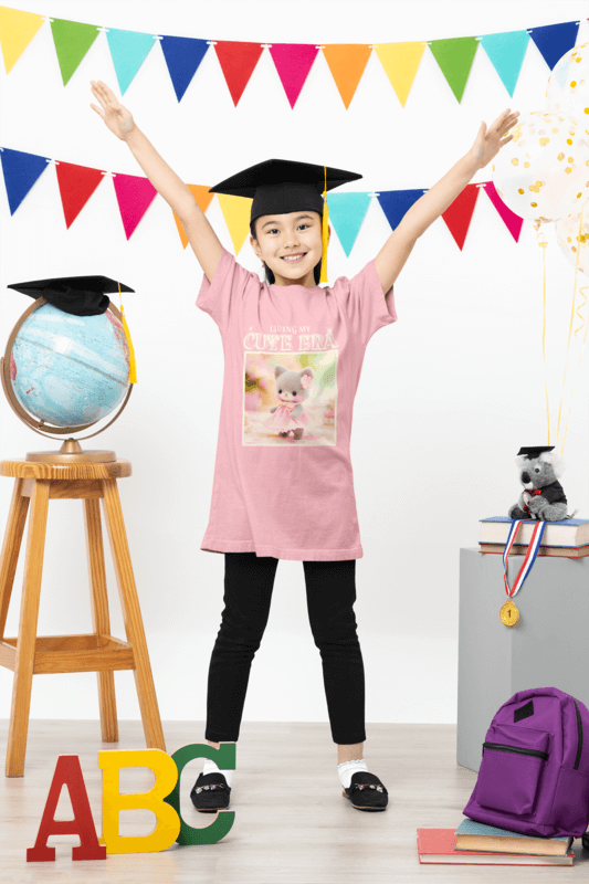 Mockup Of A Happy Girl Wearing A Bella Canvas 3001t T Shirt In A Graduation Decorated Setting