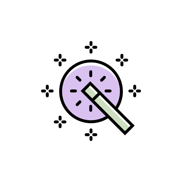 Purple And Green Magic Wand Icon