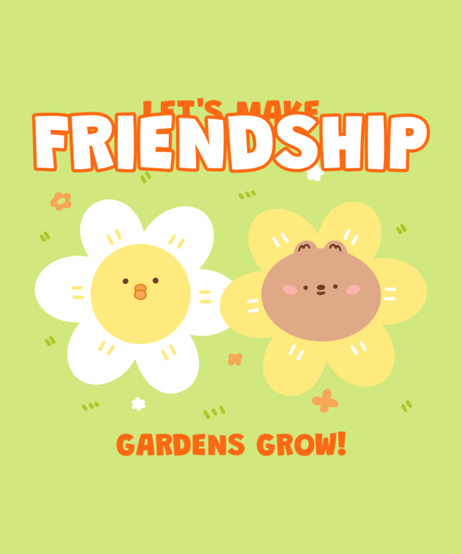 T Shirt Design Generator With Kawaii Flowers Inspired By The White Kitty Brand