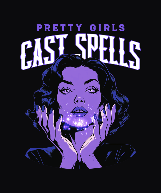 T Shirt Design Template Featuring A Magic Theme Inspired By The Witches Coven Series