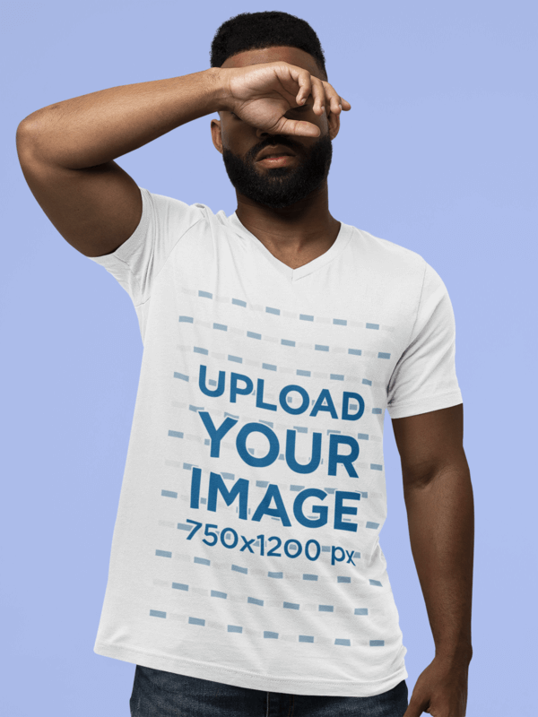 T Shirt Of A Serious Bearded Man Wearing A Bella Canvas 3005 V Neck Tee