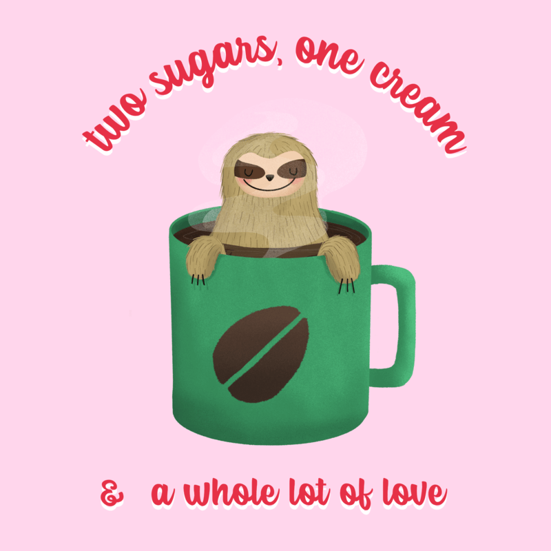Clever T Shirt Design Template Featuring A Sloth In A Mug
