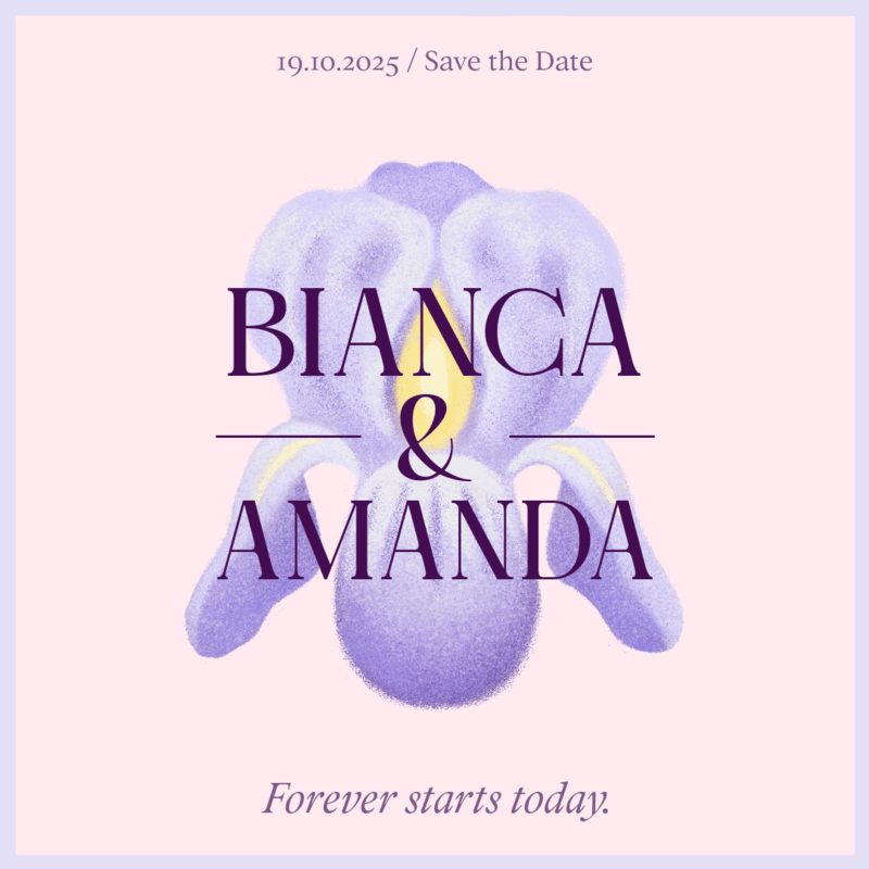 Elegant Instagram Post Featuring An LGBT Wedding Announcement