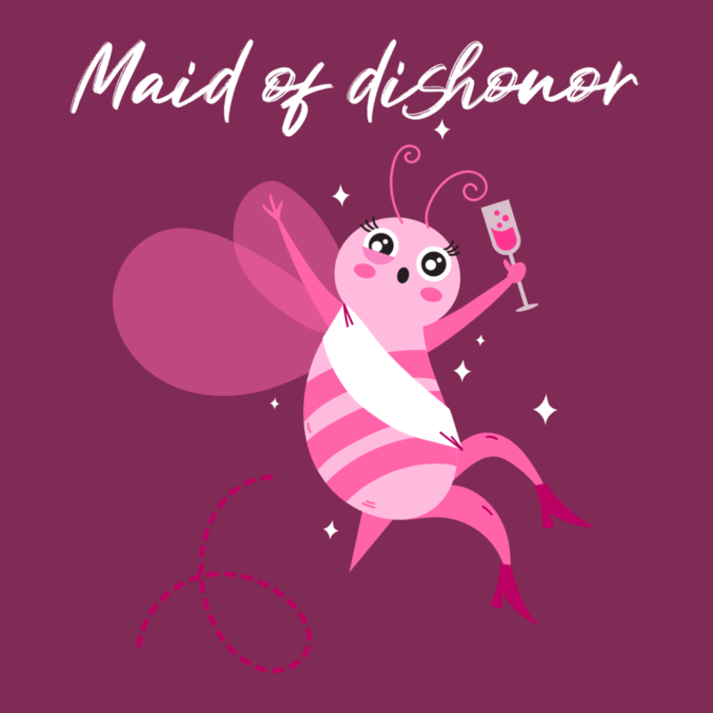 Fun T Shirt Design Template For A Maid Of Honor With A Bee Illustration