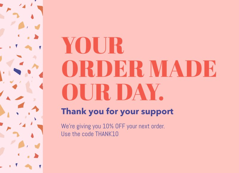 Greeting Card Design Template For Small Businesses Featuring Terrazzo Patterns
