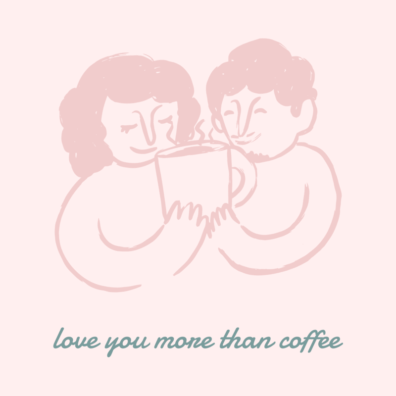 Illustrated T Shirt Design Creator Featuring A Couple Drinking Coffee