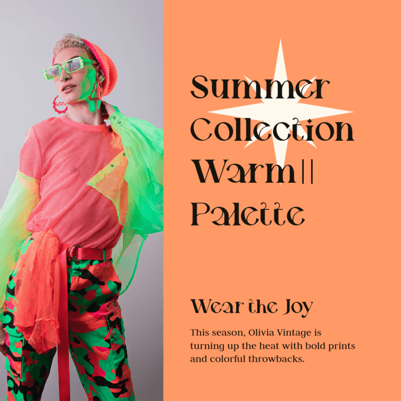 Instagram Post Design Template Featuring A Minimal Style And A Summer Collection For A Vintage Store