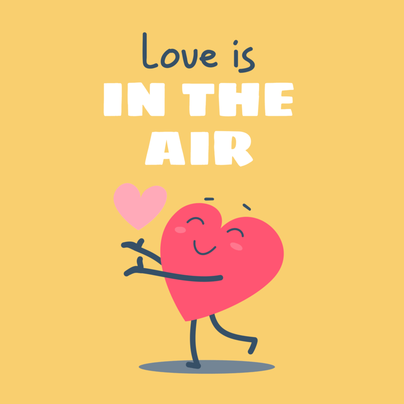 T Shirt Design Template For Valentine's Day Featuring A Happy Heart Illustration