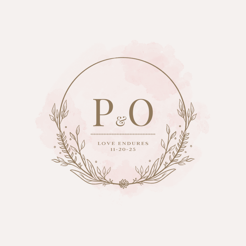 Wedding Logo Featuring Floral Decor For Personalized Wedding Gifts