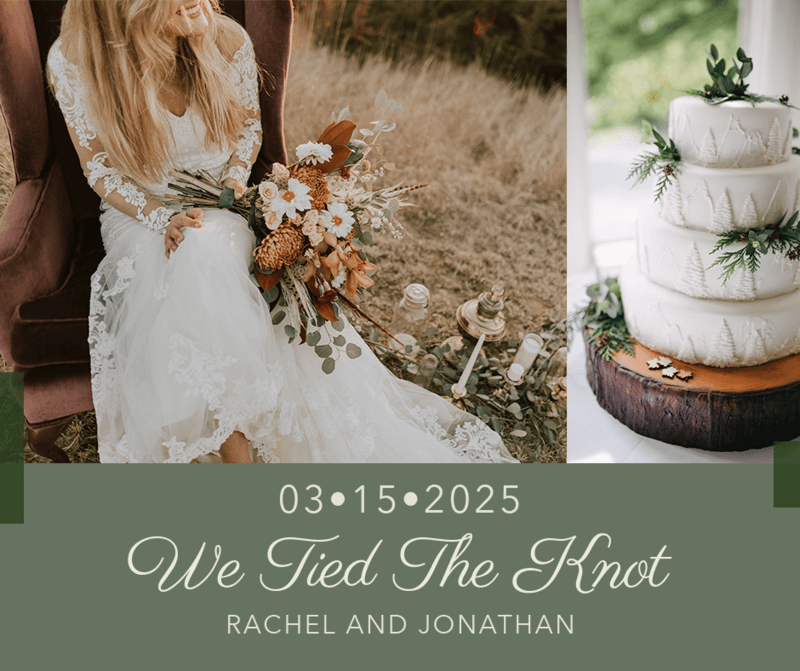 Wedding Themed FB Post Maker For Personalized Wedding Favors